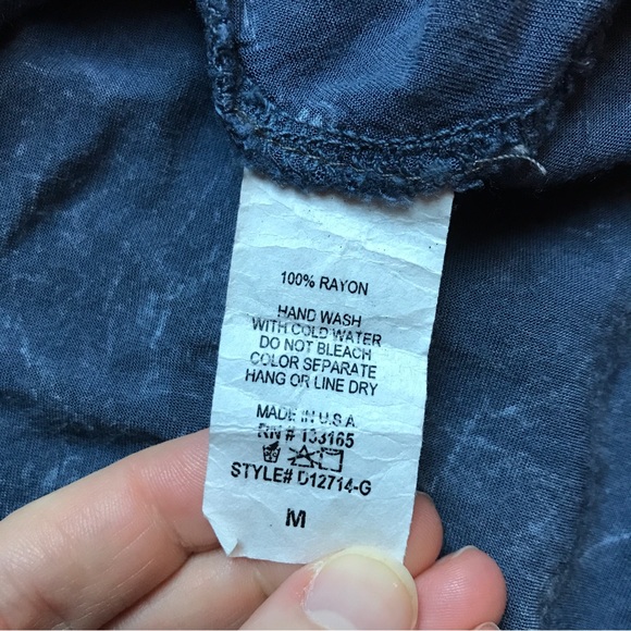 Altar’d State Blue Cotton Cold Shoulder Lace Top, EUC, M - Picture 8 of 10